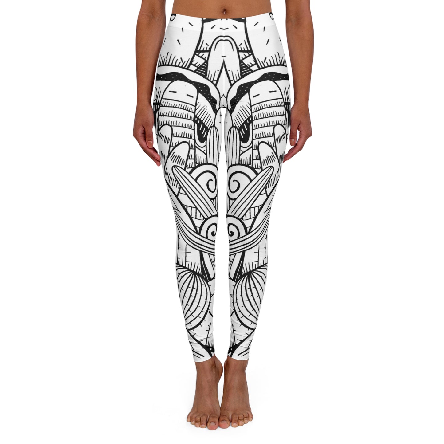 Doodle Cactus - Leggings de spandex para mujer Inovax