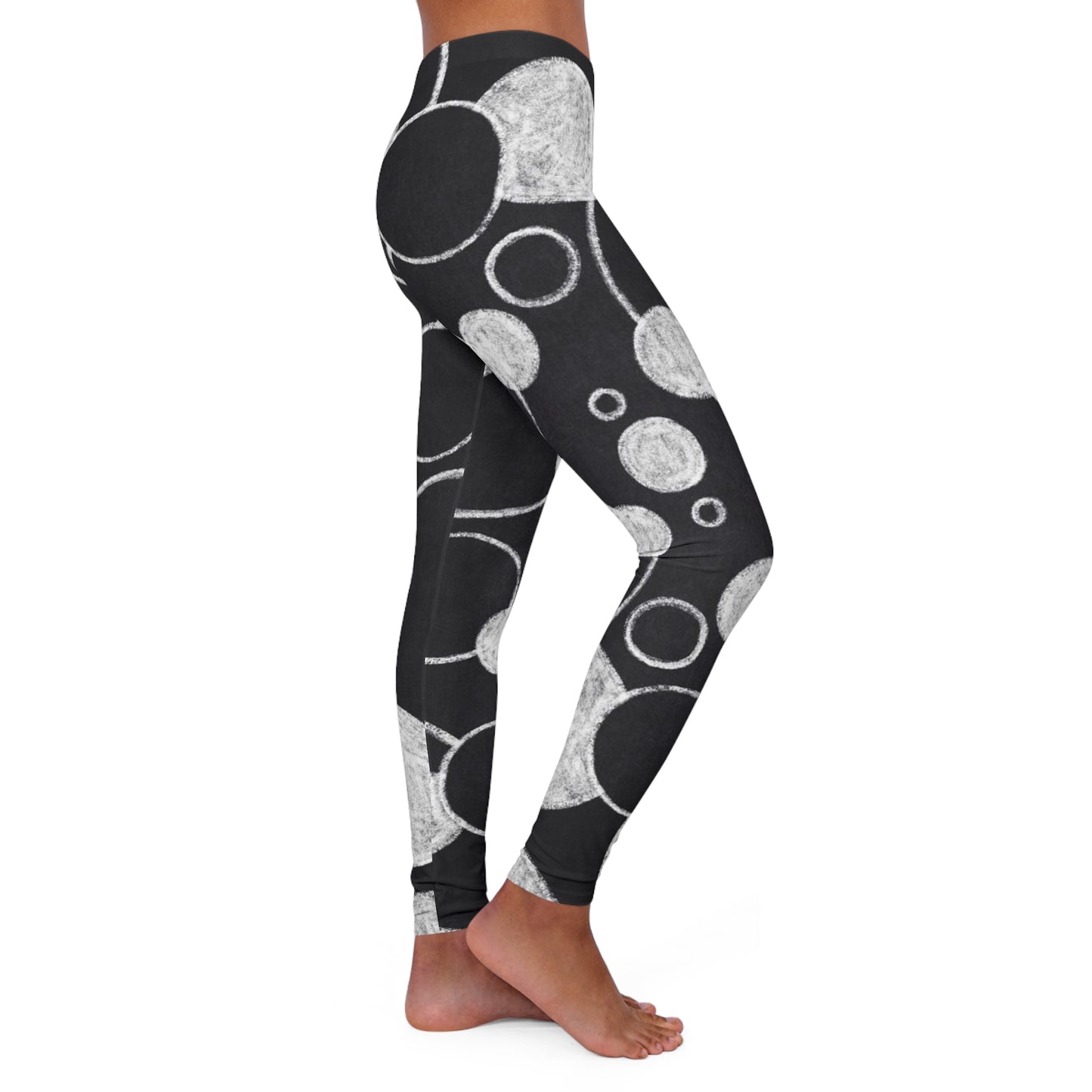 Black Dots - Inovax Women's Spandex Leggings