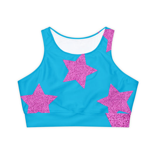 Pink Stars - Inovax Padded Sports Bra