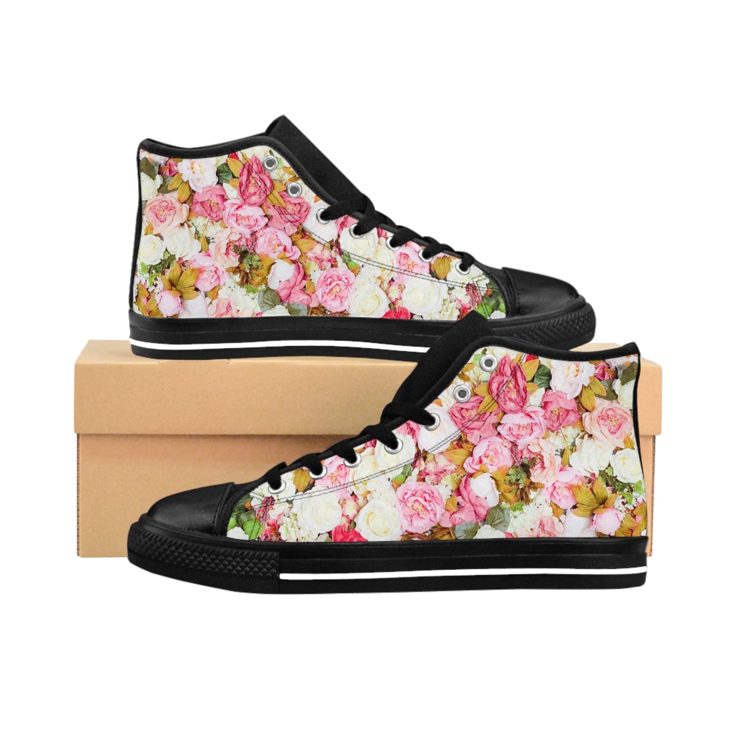 Pink Flowers - Inovax Women's Classic Sneakers