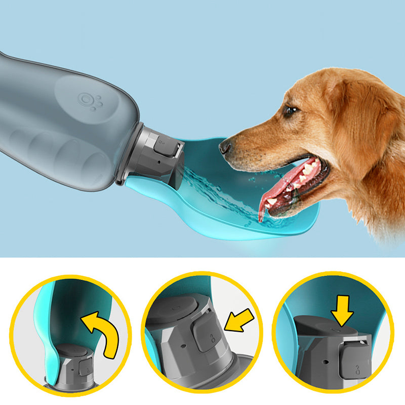 Bouteille d'eau Portable de 800ml pour chiens, haute capacité, étanche, bol à boire pliable pour animaux de compagnie, Golden Retriever, fournitures de marche en plein air, produits pour animaux de compagnie