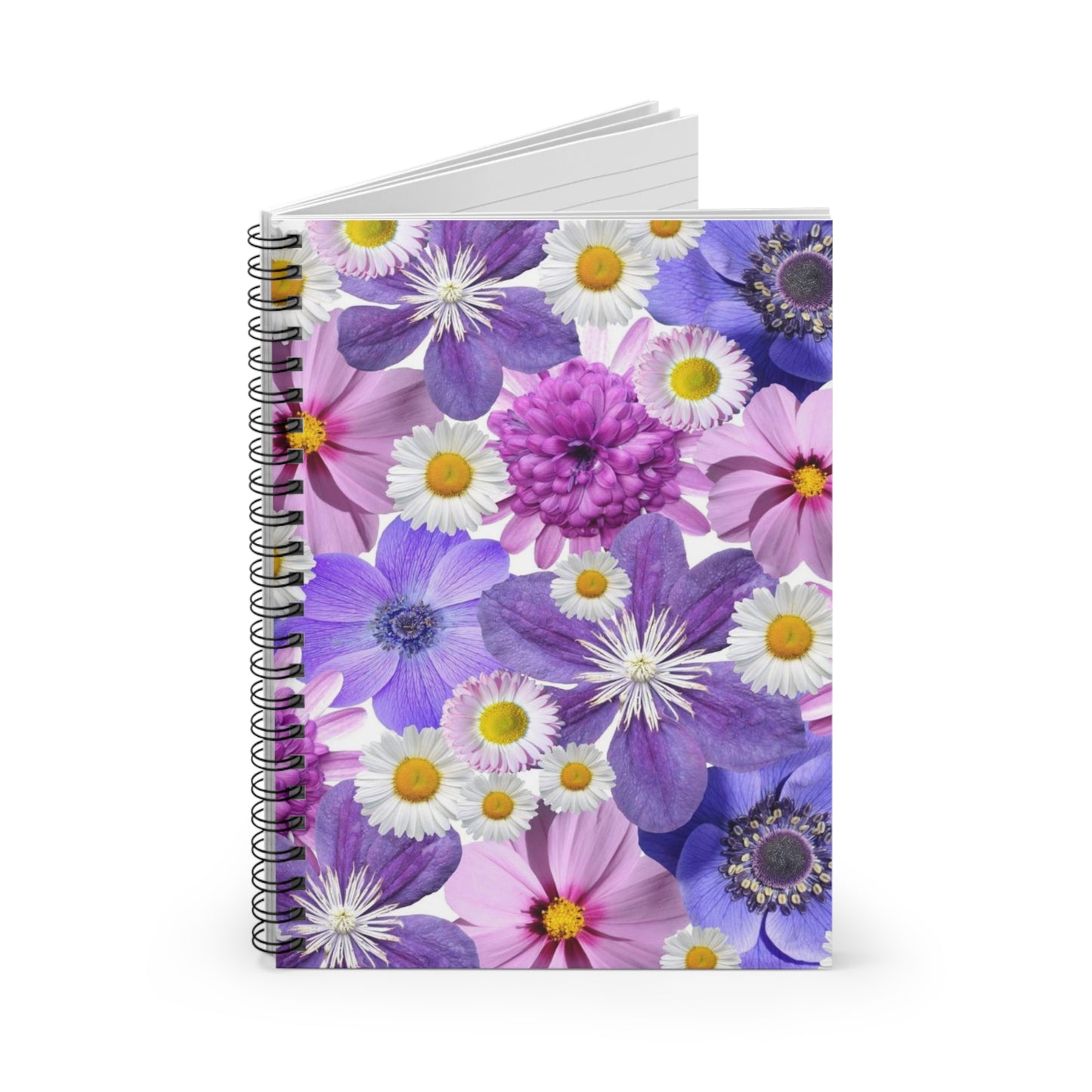 Flores Moradas - Cuaderno Espiral Inovax (Línea Reglada)