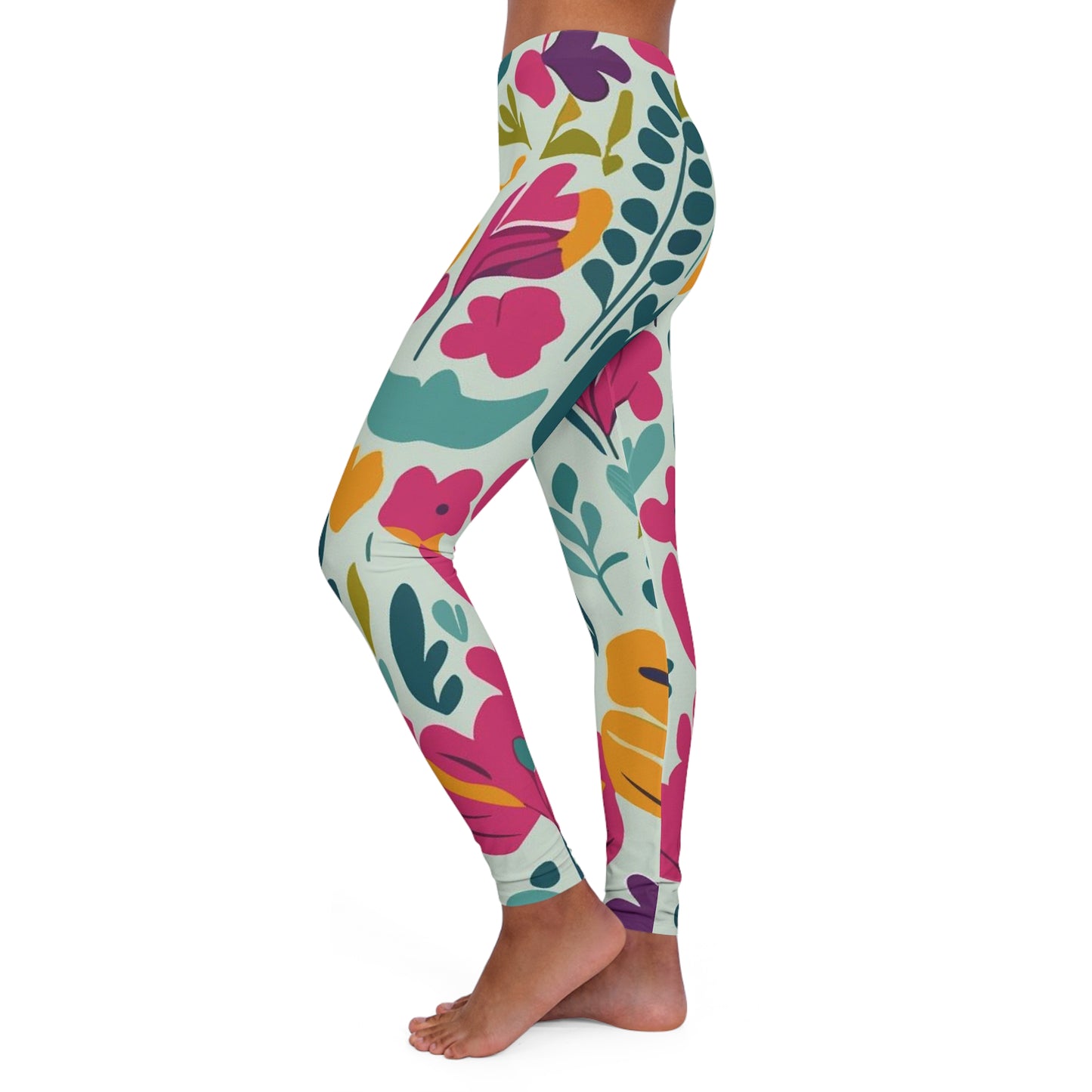 Flores claras - Leggings de spandex para mujer Inovax