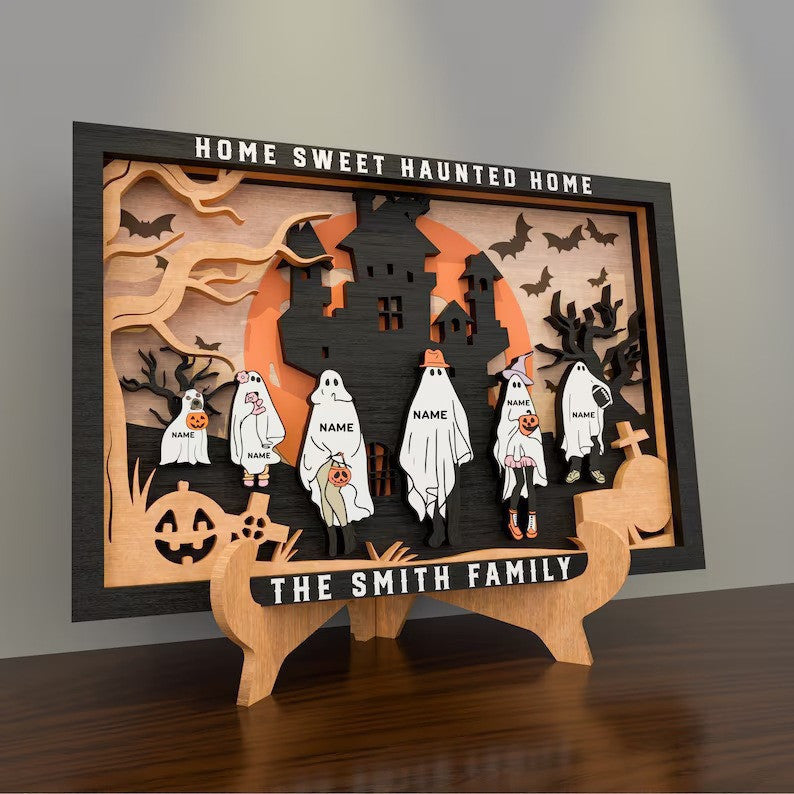 Wooden Ghost Castle Photo Frame Decoration Home