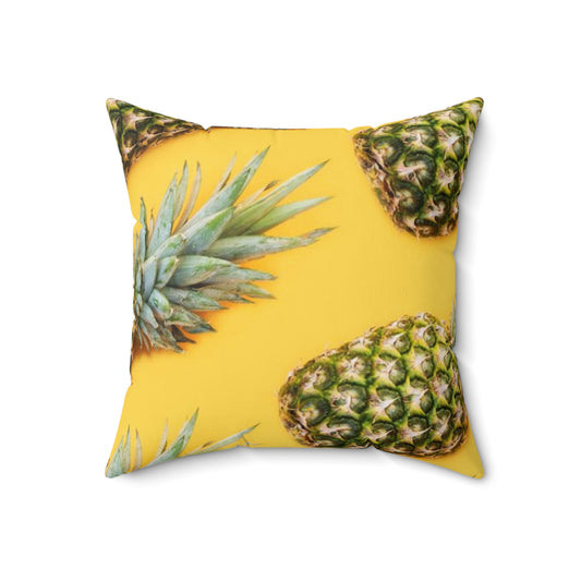 Piña - Almohada cuadrada de poliéster hilado Inovax