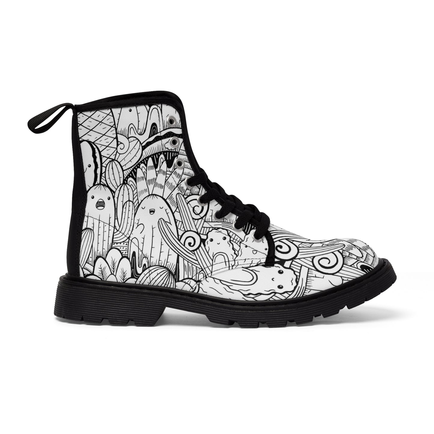 Doodle Cactus - Bottes en toile pour femme Inovax