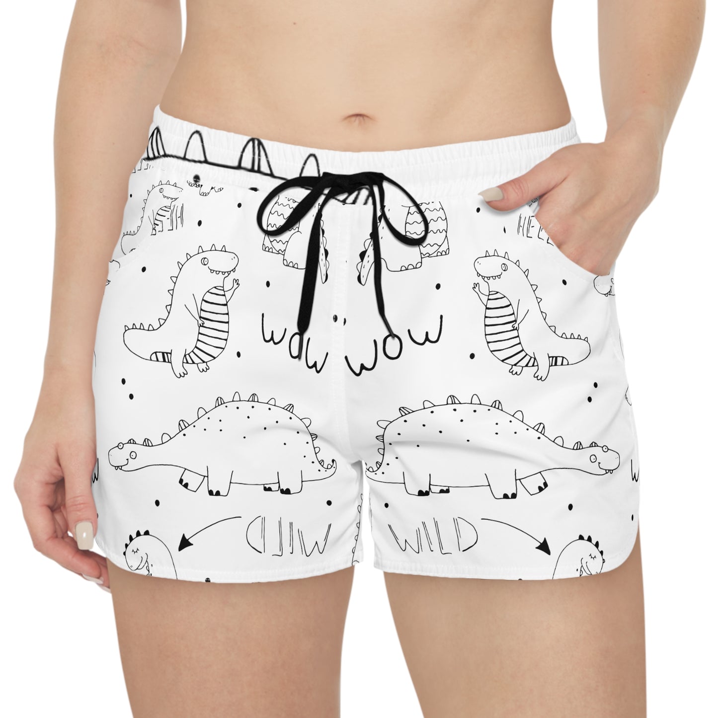 Doodle Dinosours - Inovax Women's Casual Shorts