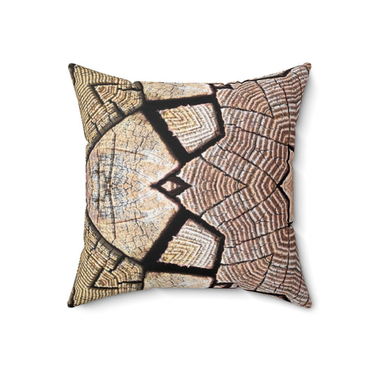 Brown Mandala - Inovax Spun Polyester Square Pillow