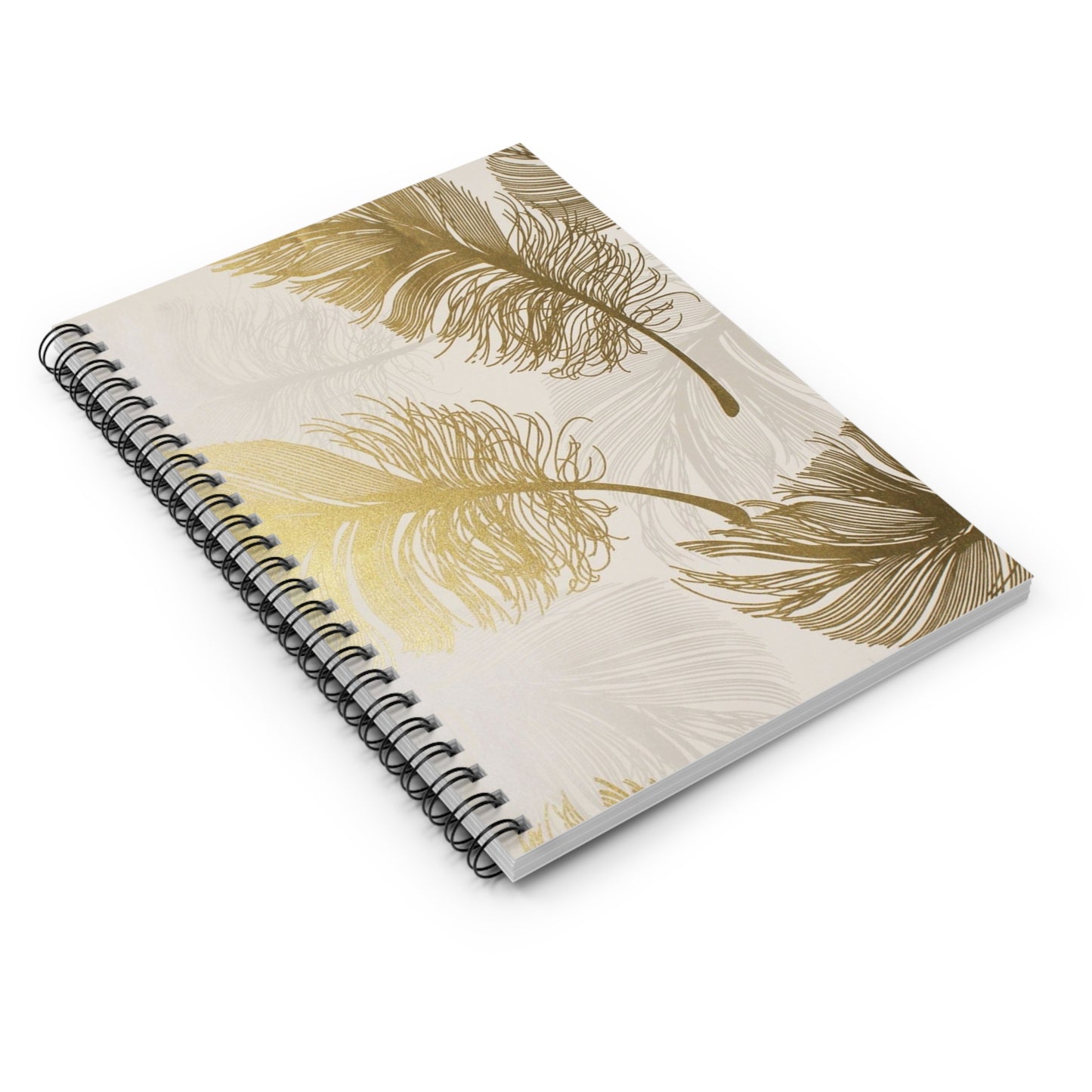 Golden Feathers - Inovax Spiral Notebook (Ruled Line)