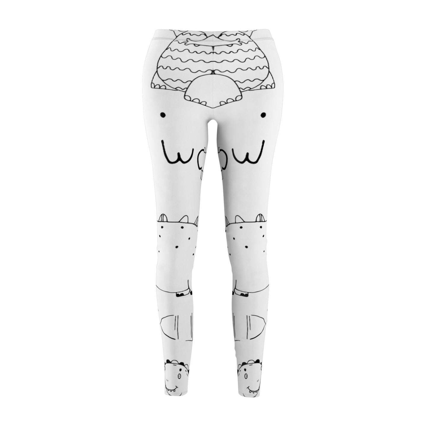 Doodle Dinosours - Leggings casuales de corte y costura de mujer Inovax