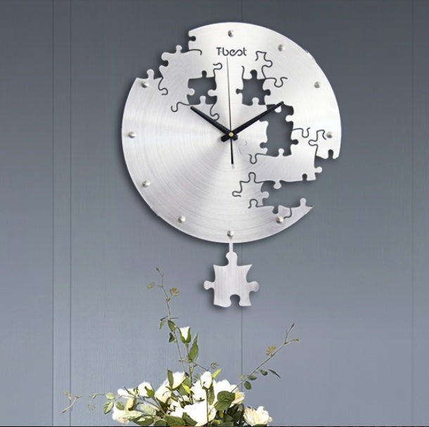 16 Inch Circilar Creative Wall Clock Art Wall Watch Modern Design Living Room And Bedroom Mute Clock Wall Home Decor Wall Clocks