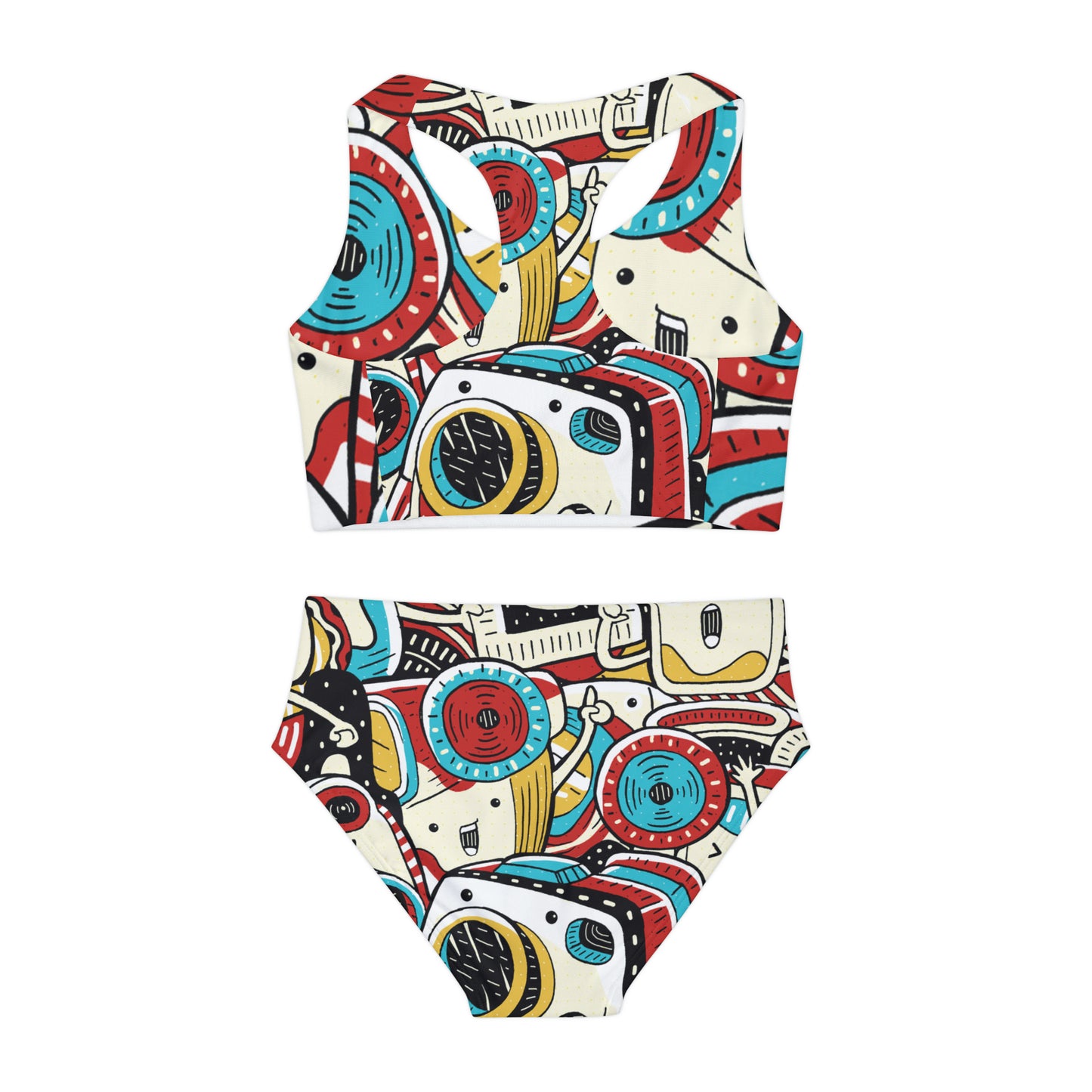 Doodle Photo Snap - Inovax Girls Two Piece Swimsuit