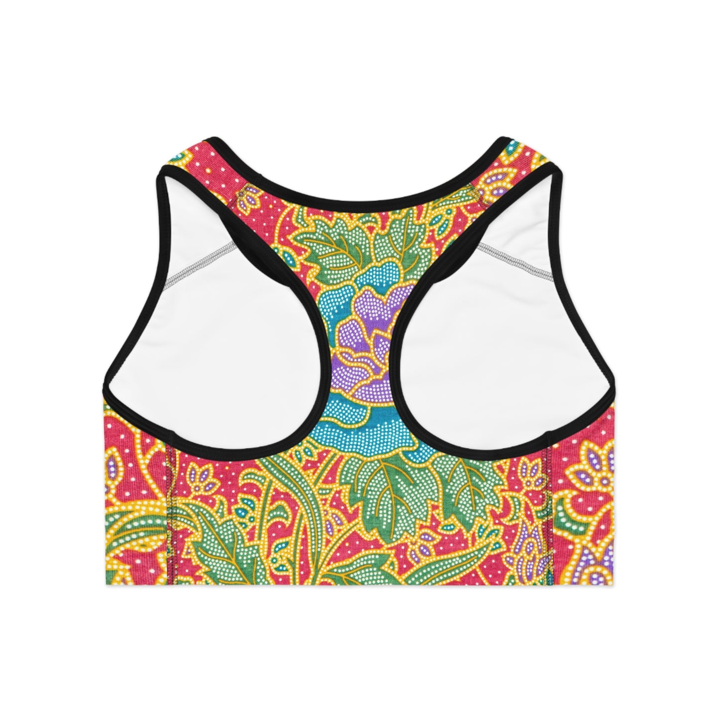 Green and red flowers - Inovax Sports Bra