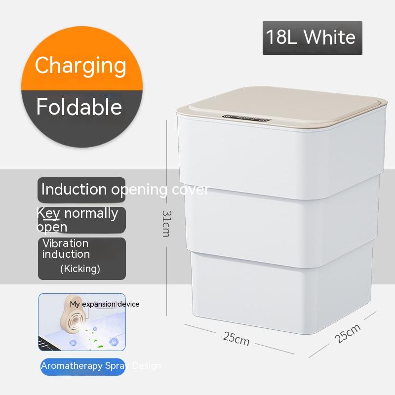 Poubelle intelligente avec couvercle pour chambre à coucher et salon, boîte de rangement de cuisine, poubelle à induction, petite boîte de voiture, poubelle intelligente automatique Smart Trash Bin