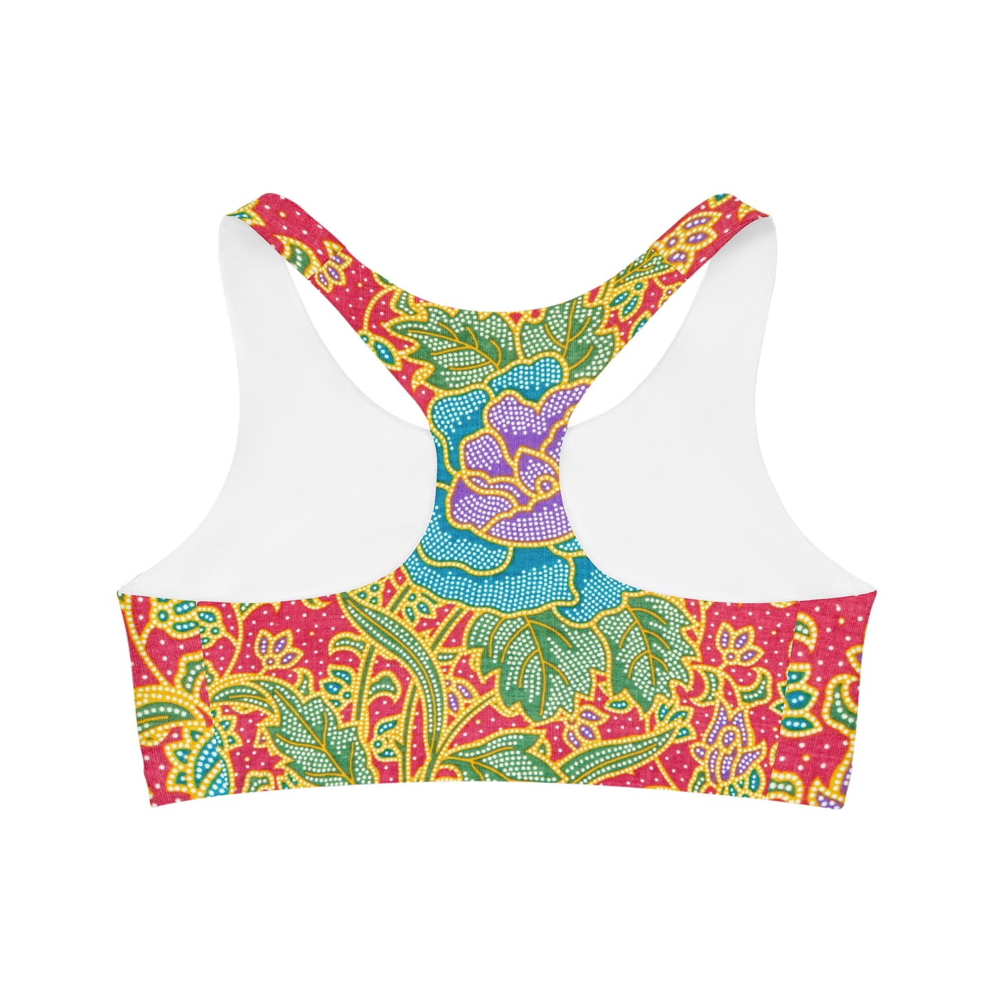 Green and red flowers - Inovax Seamless Sports Bra