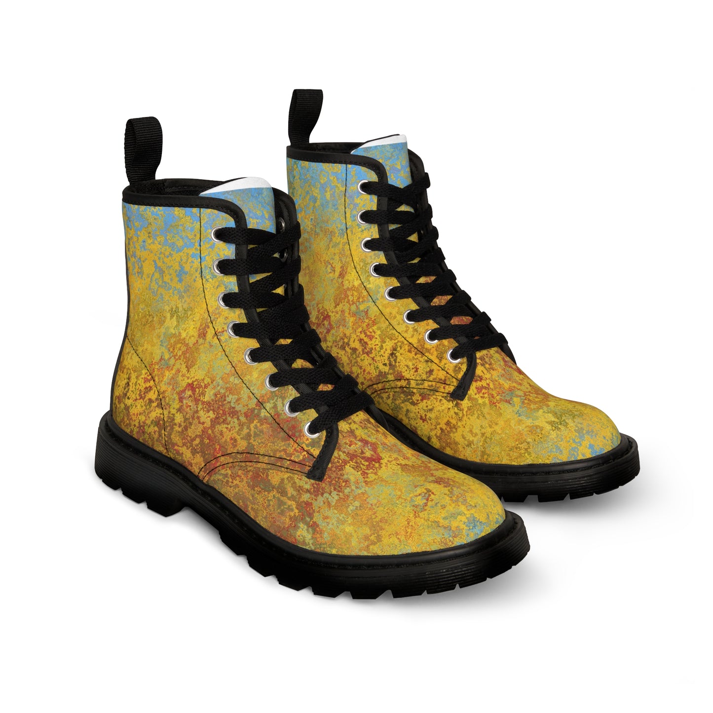 Gold and blue spots - Inovax Woman's Canvas Boots