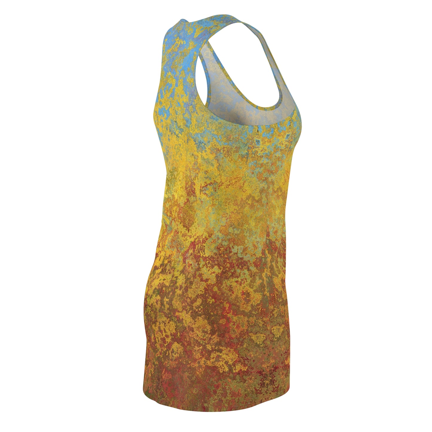 Gold and blue spots - Inovax Women's Cut & Sew Racerback Dress