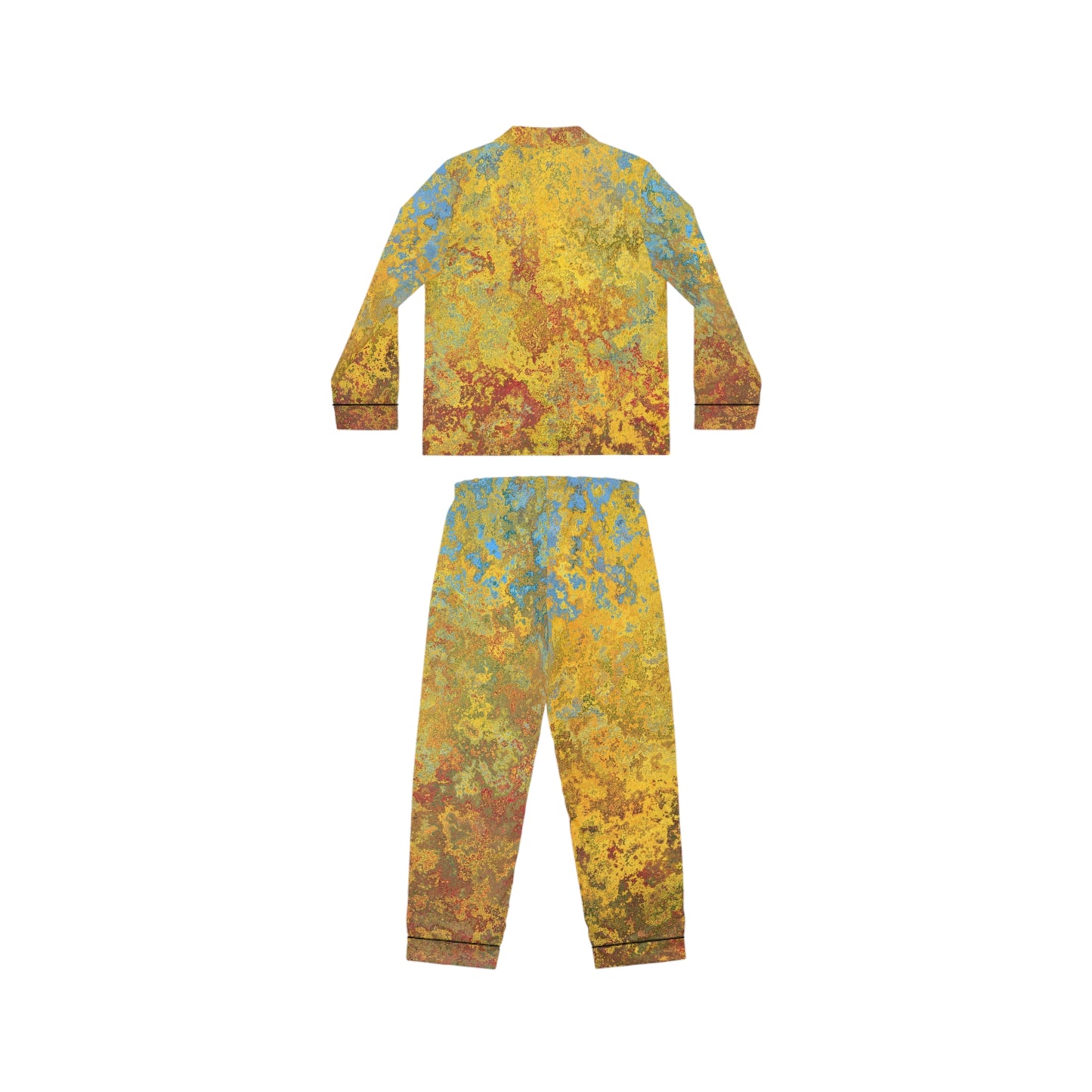 Gold and blue spots - Inovax Women's Satin Pajamas