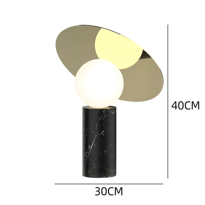 Lámpara de mesa de arte, diseño de dormitorio, mesita de noche, decoración de mármol