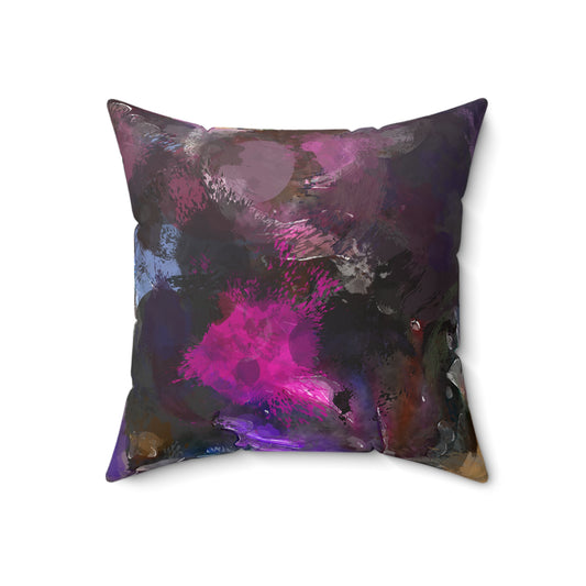 Pintura morada - Almohada cuadrada de poliéster hilado Inovax