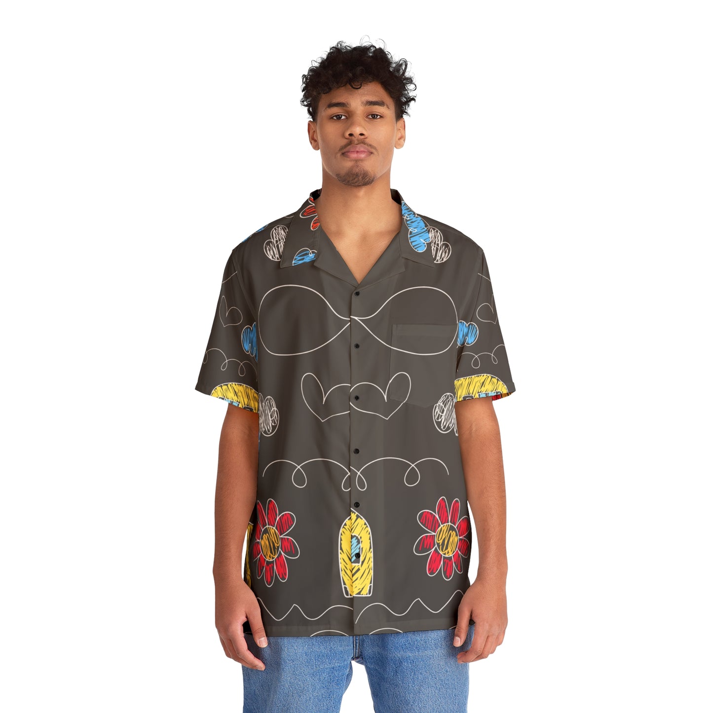 Kids Doodle Playground - Camisa hawaiana para hombre Inovax