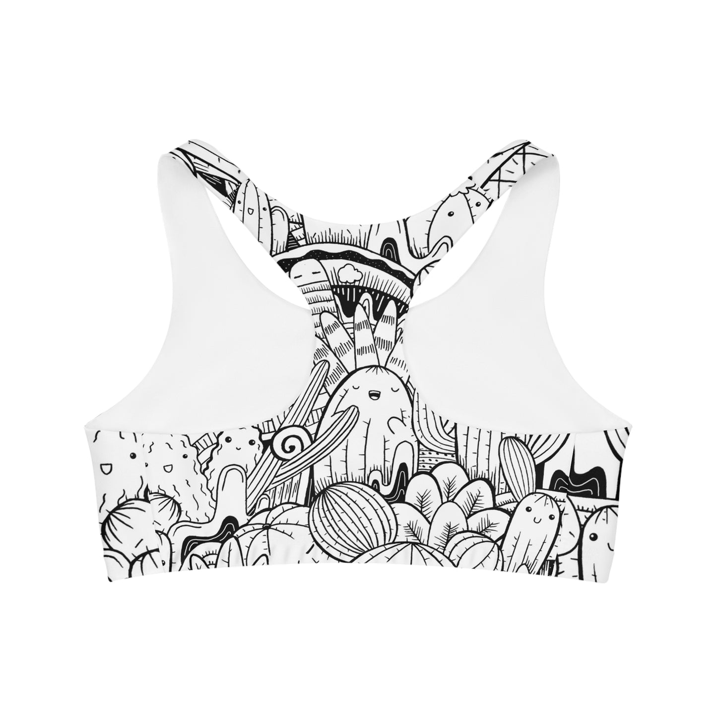 Doodle Cactus - Soutien-gorge de sport sans couture Inovax