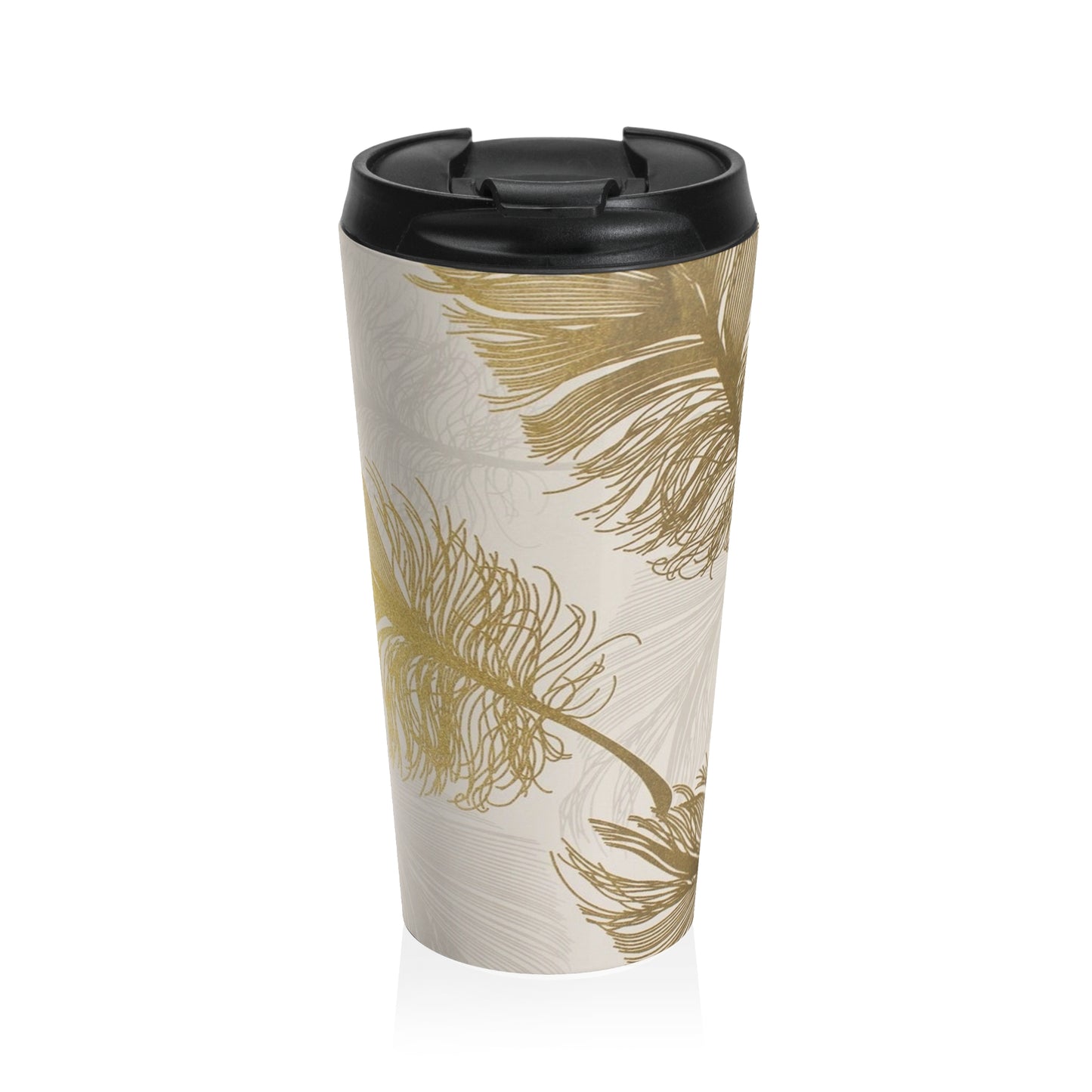 Golden Feathers - Inovax Stainless Steel Travel Mug