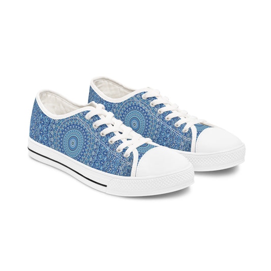 Mandala bleu - Baskets basses pour femme Inovax