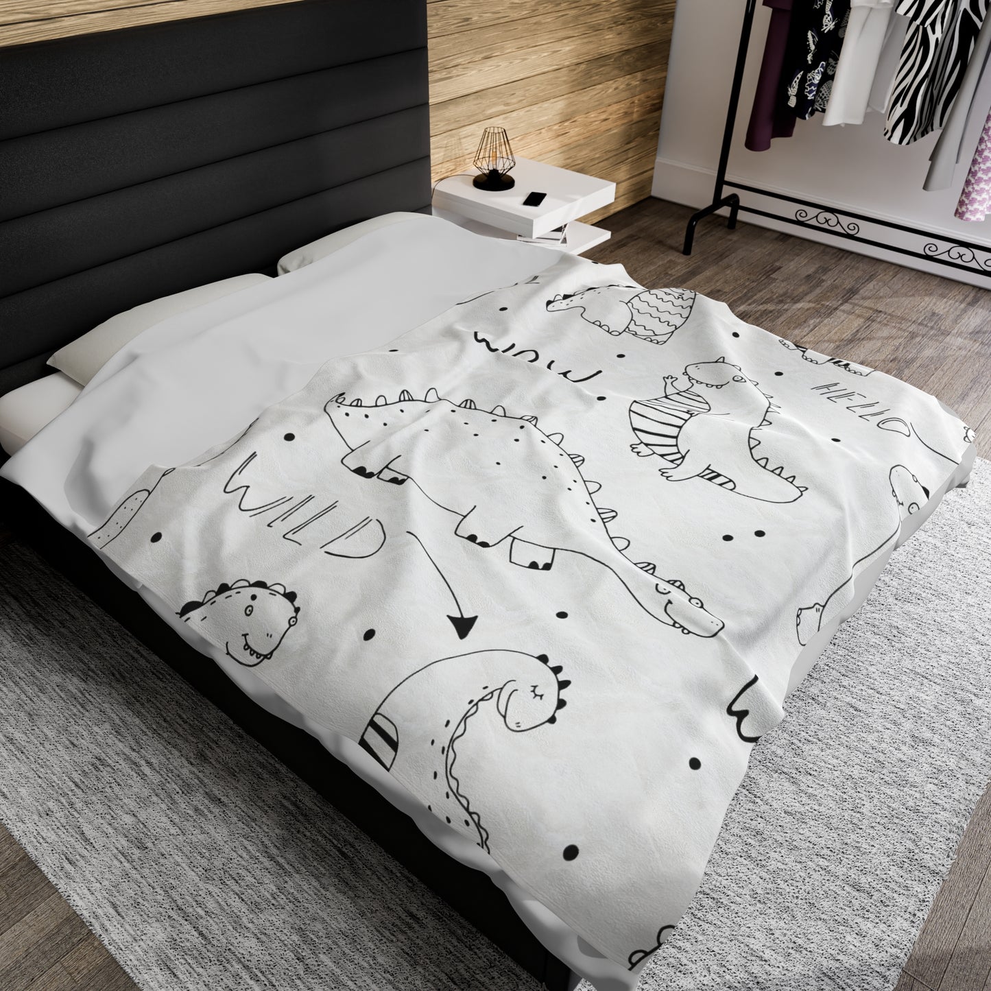 Doodle Dinosaures - Couverture en peluche Inovax Velveteen