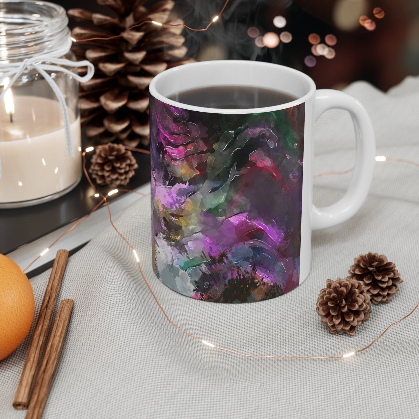 Peinture violette - Tasse en céramique Inovax 11oz