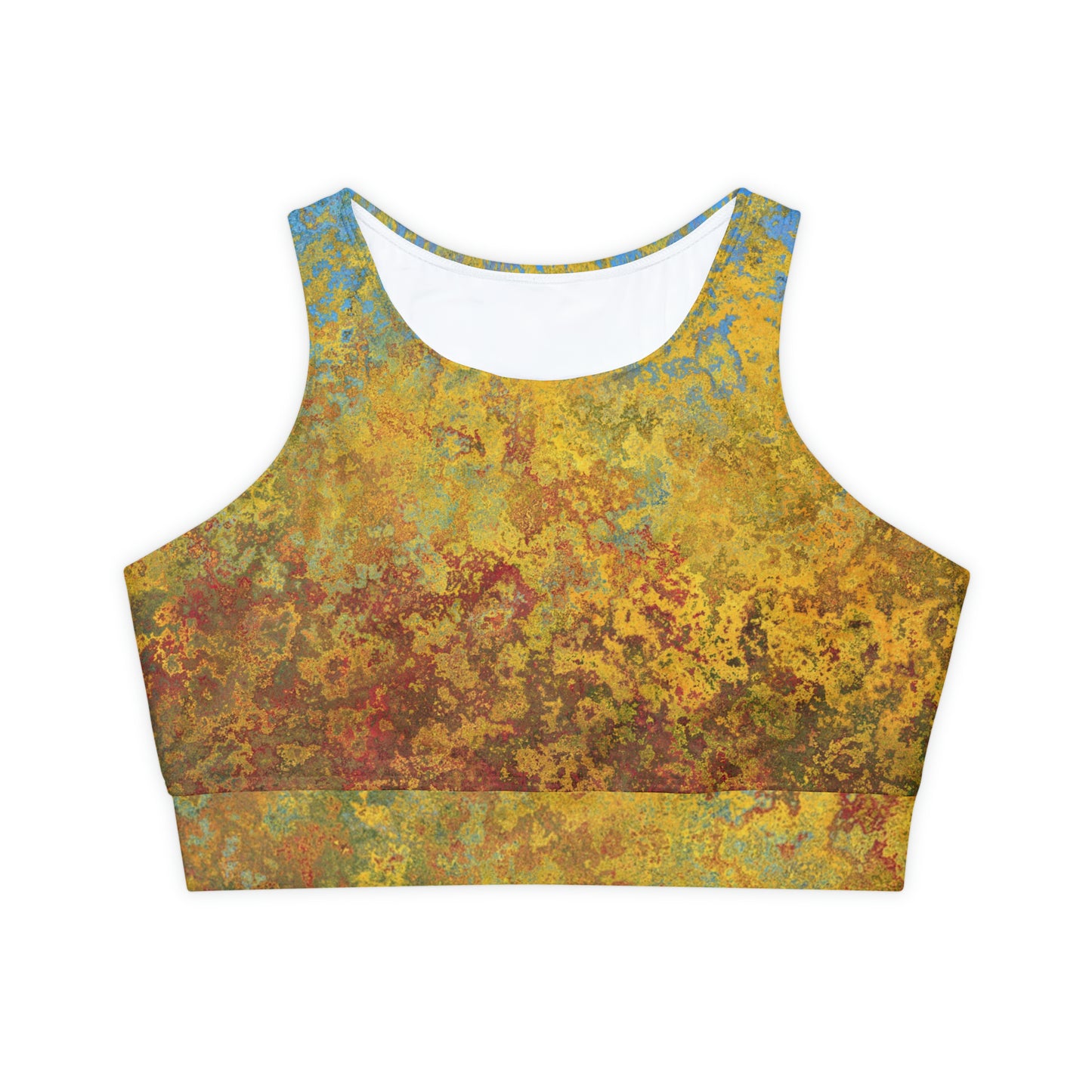 Gold and blue spots - Inovax Padded Sports Bra