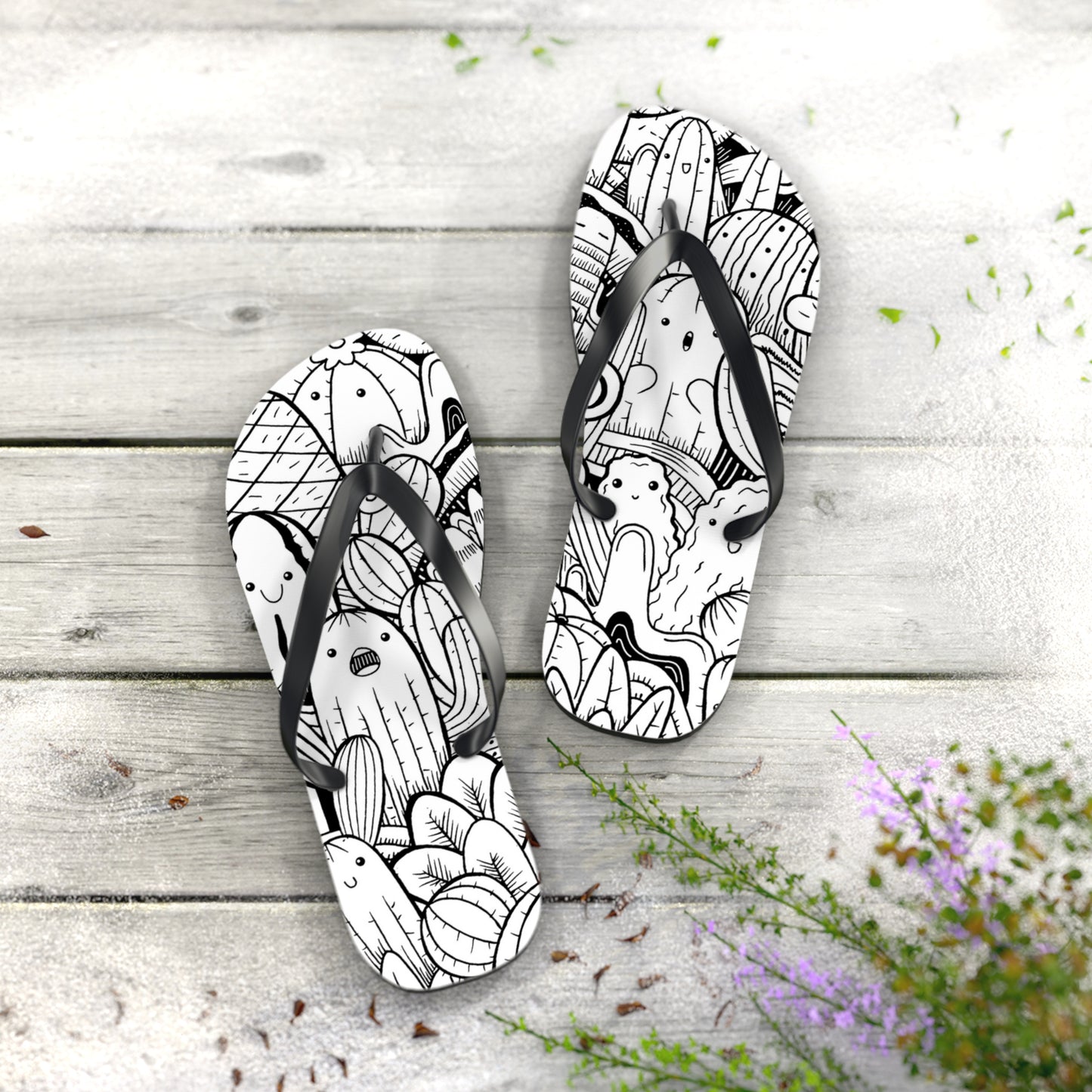 Doodle Cactus - Inovax Flip Flops