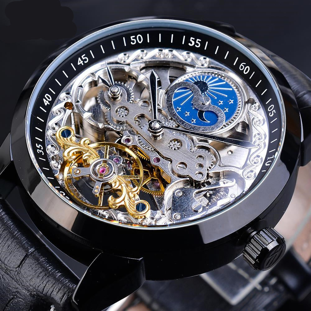 Fashion flywheel hollow men's automatic mechanical watch