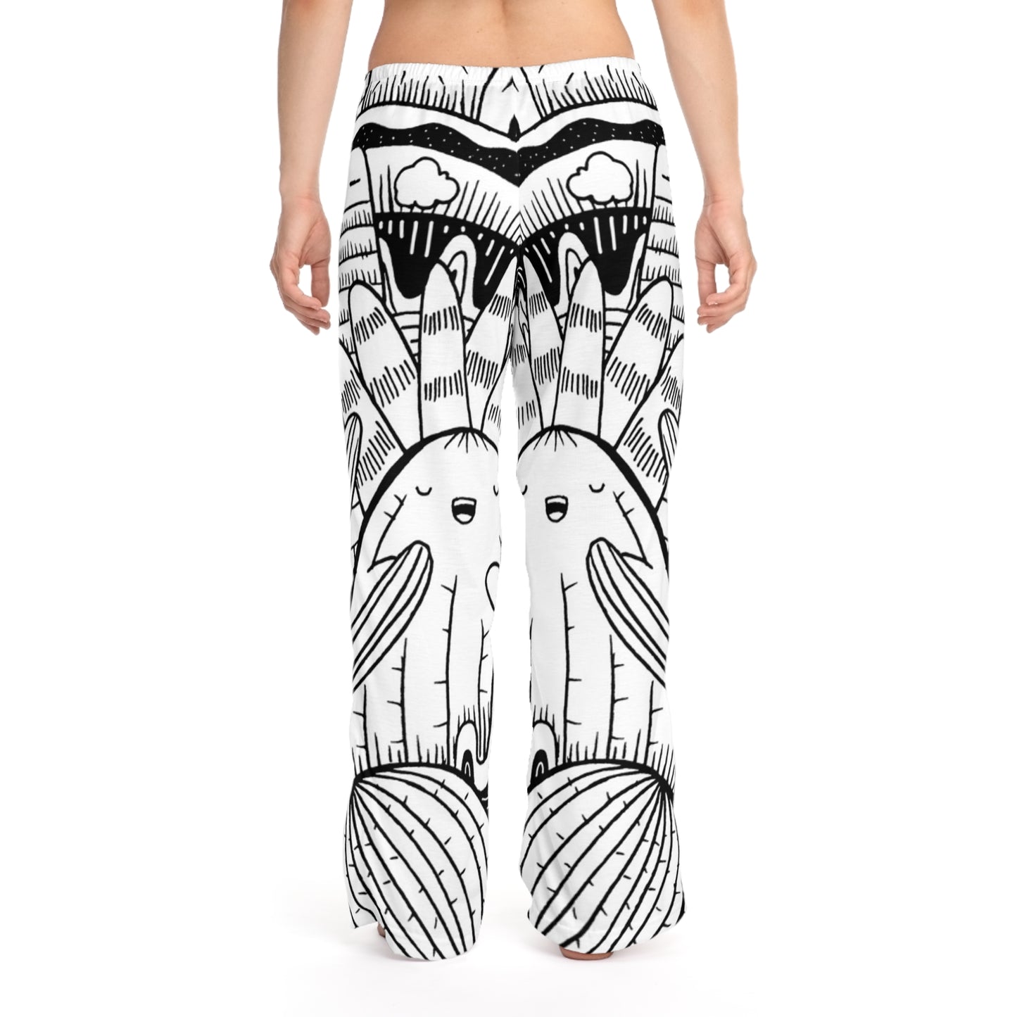 Doodle Cactus - Pantalones de pijama para mujer Inovax