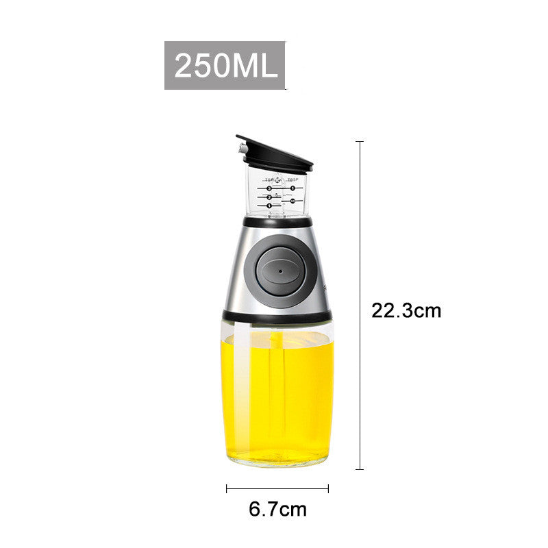 Botella de vidrio medible de 500 ml, botella de aceite, botella de soja, utensilios de cocina