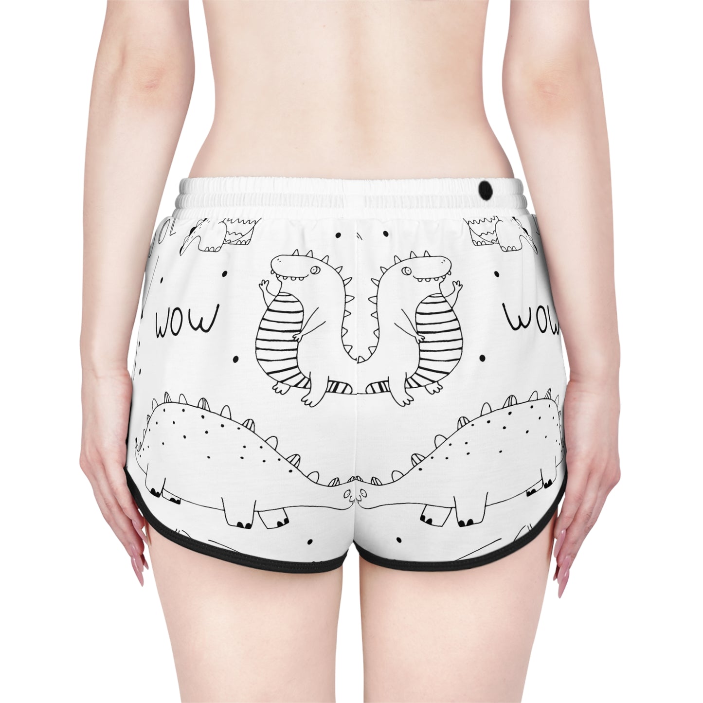 Doodle Dinosours - Pantalones cortos relajados para mujer Inovax