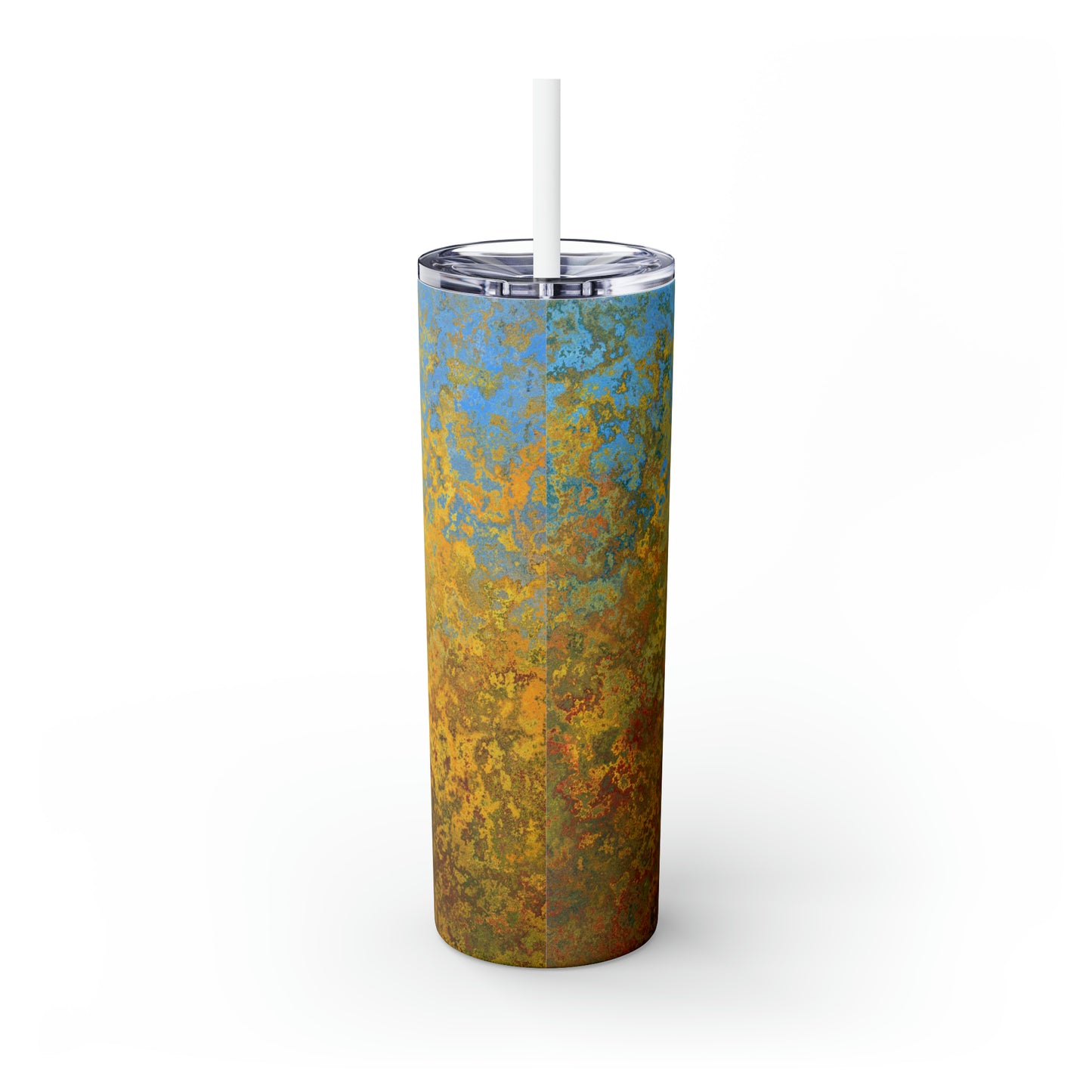 Gold and blue spots - Inovax Maars® Skinny Tumbler with Straw 20oz