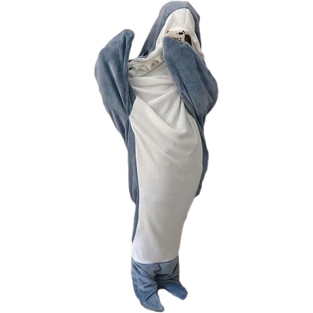 Dessin animé requin sac de couchage pyjamas bureau sieste requin couverture Karakal haute qualité tissu sirène châle couverture pour enfants