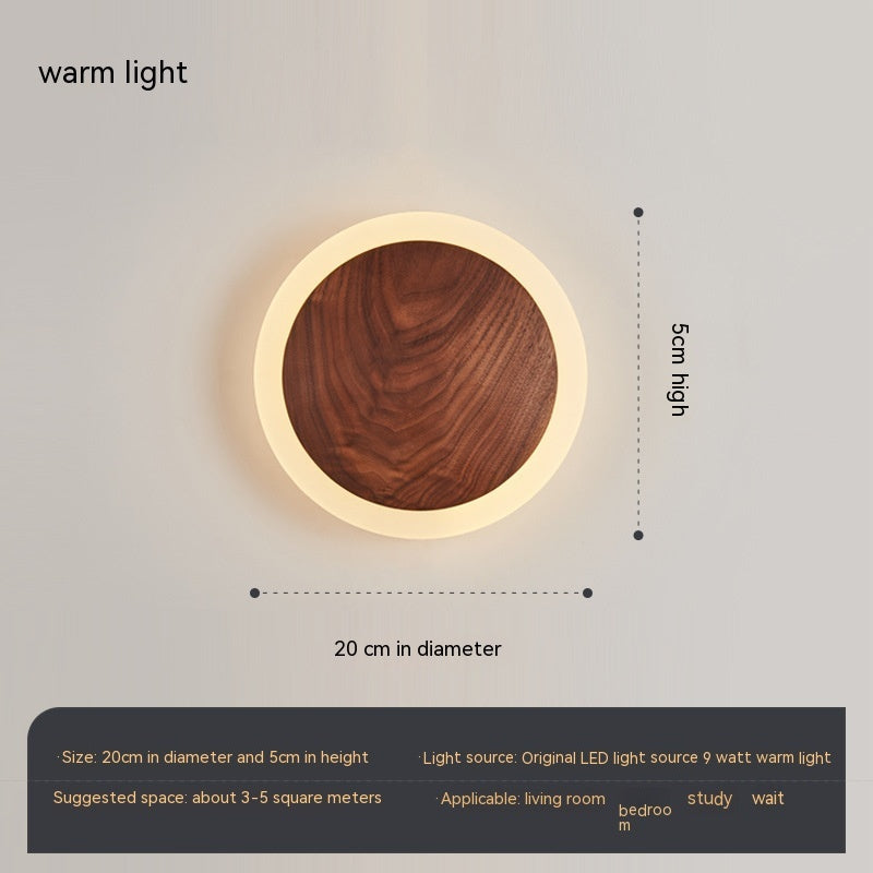 Bedroom Bedside Walnut Wall Lamp Nordic Modern