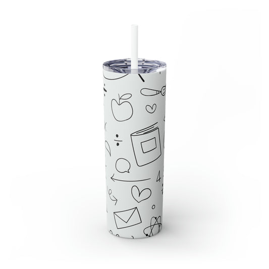 Doodle - Vaso delgado Inovax Maars® con pajita de 20 oz