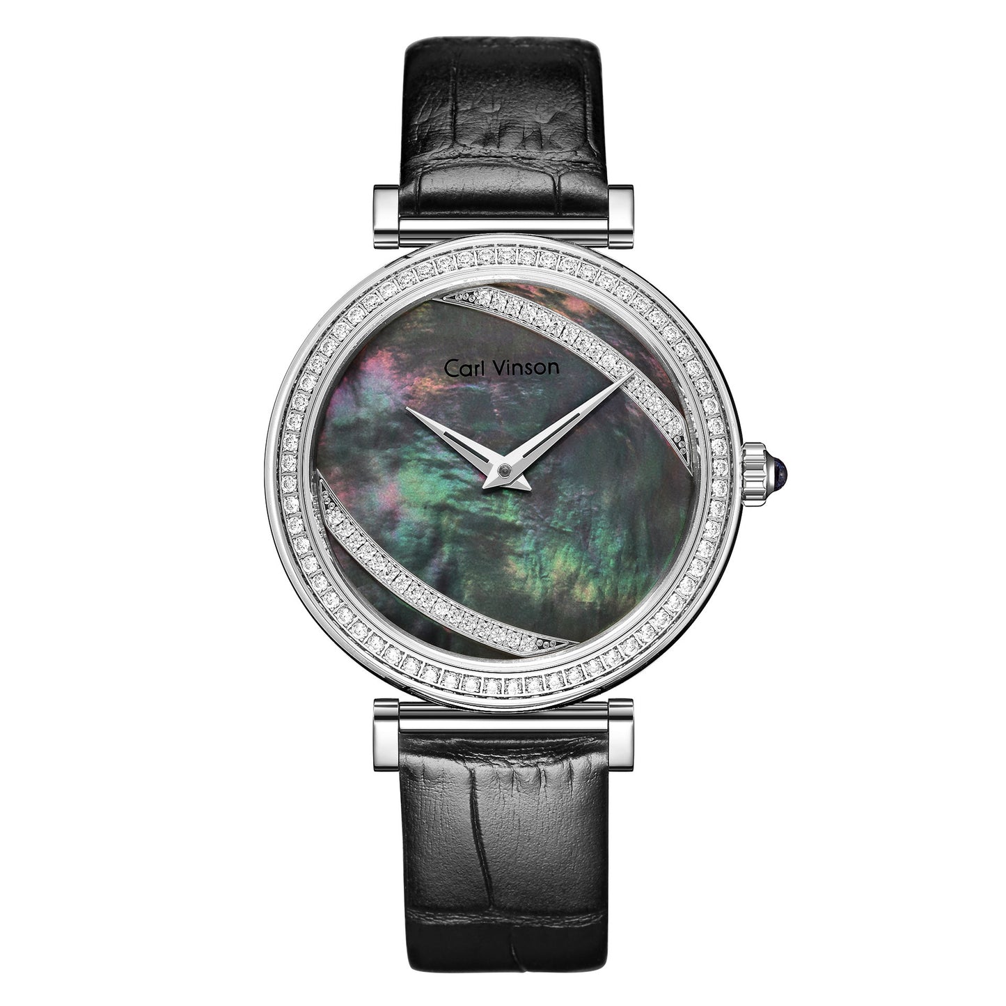 Reloj con cinturón impermeable y esfera de plumas para mujer