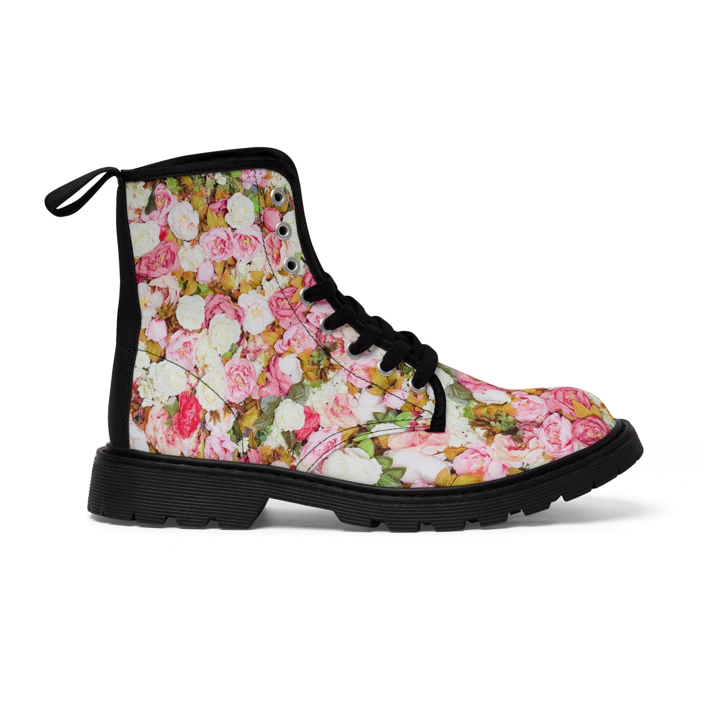 Fleurs roses - Bottes en toile pour femme Inovax