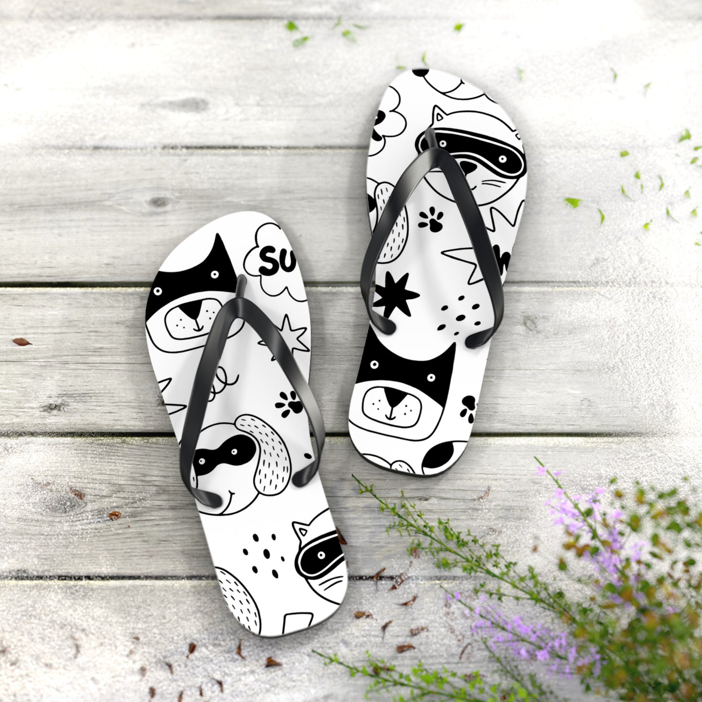 Doodle Dogs & Cats - Inovax Flip Flops