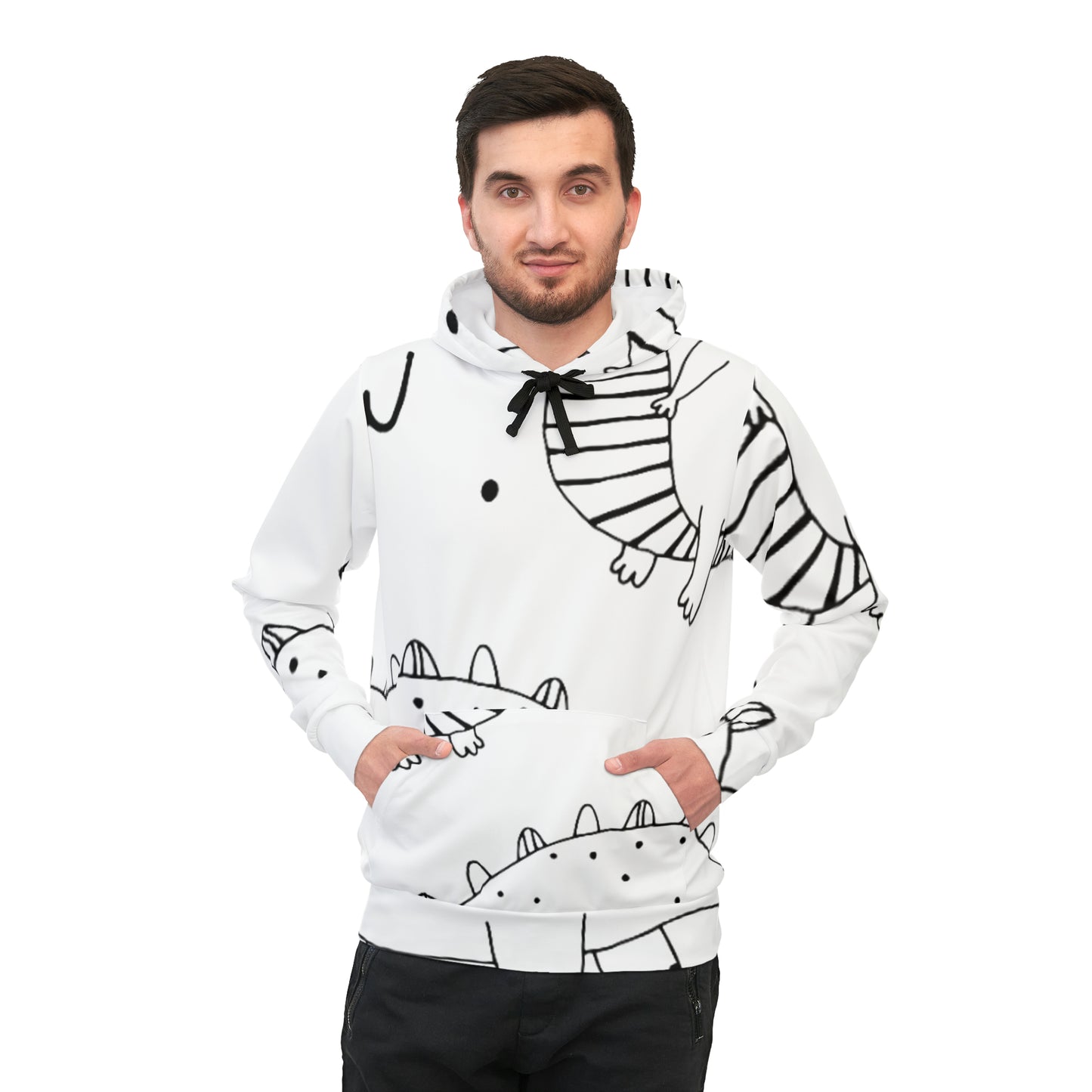 Doodle Dinosours - Inovax Athletic Hoodie