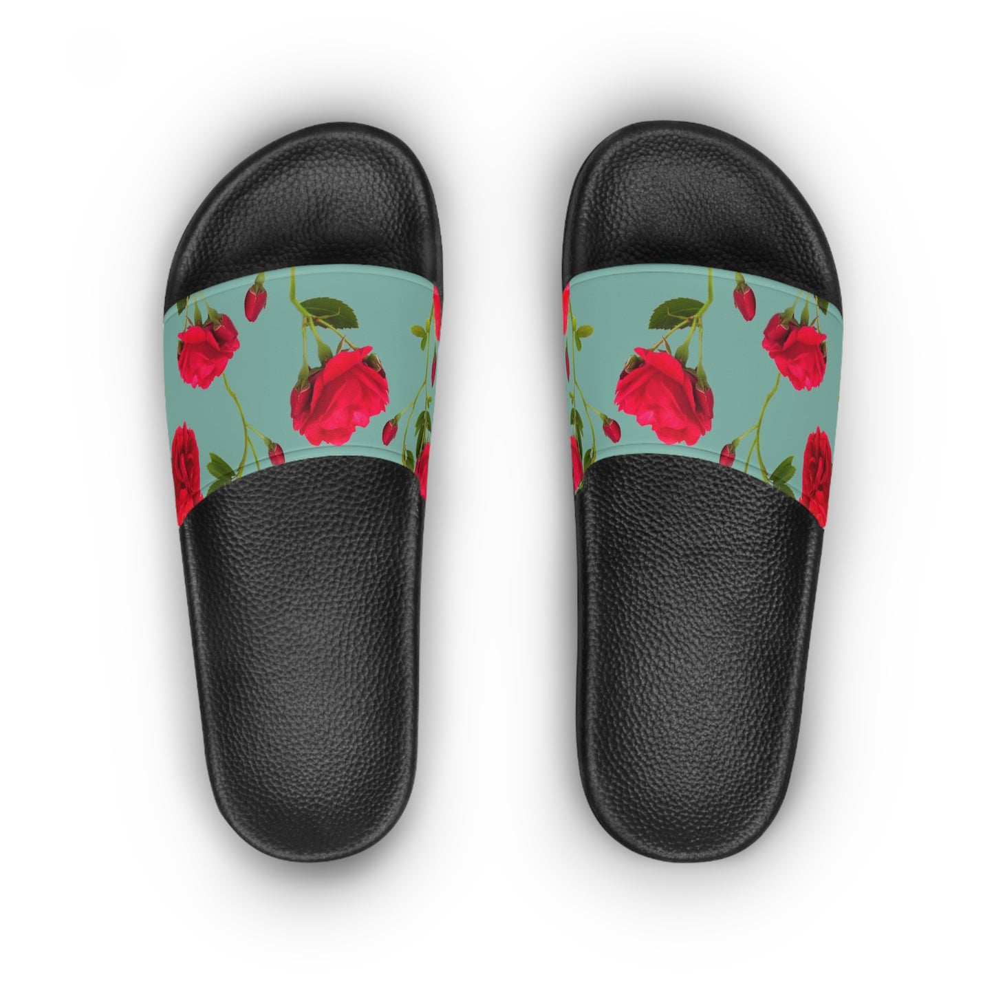 Red Flowers and blue - Inovax Women's Slide Sandal