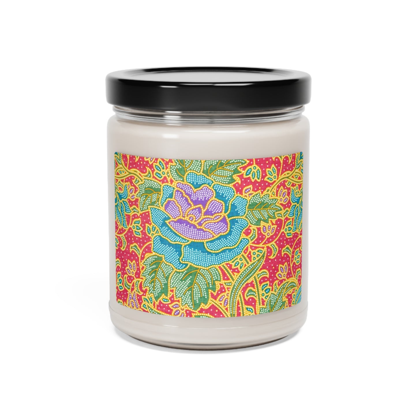 Green and red flowers - Inovax Scented Soy Candle 9oz