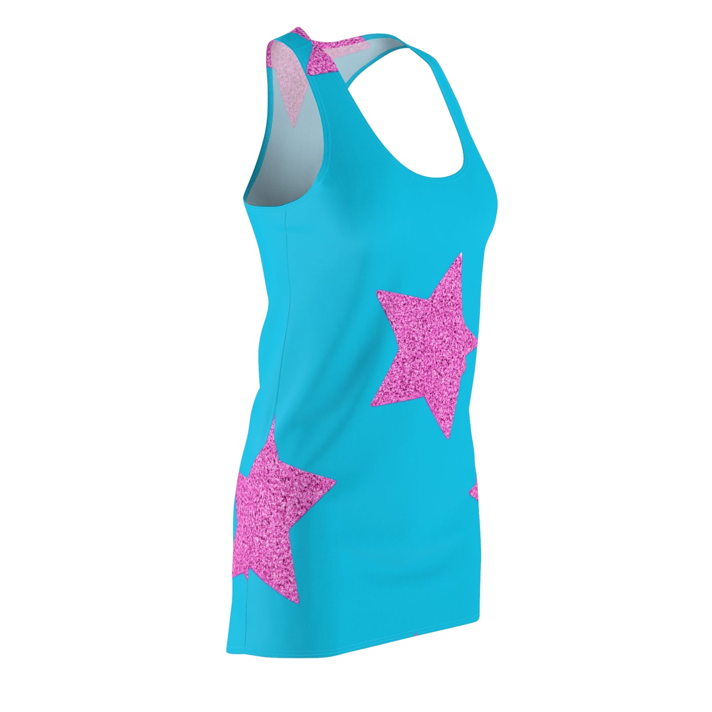 Pink Stars - Vestido con espalda cruzada cortado y cosido para mujer Inovax