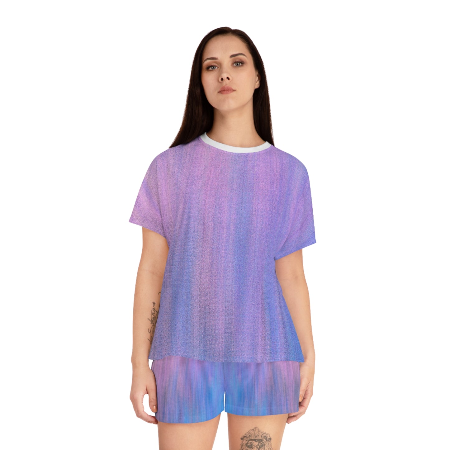 Blue & Purple Metalic - Inovax Women's Short Pajama Set 