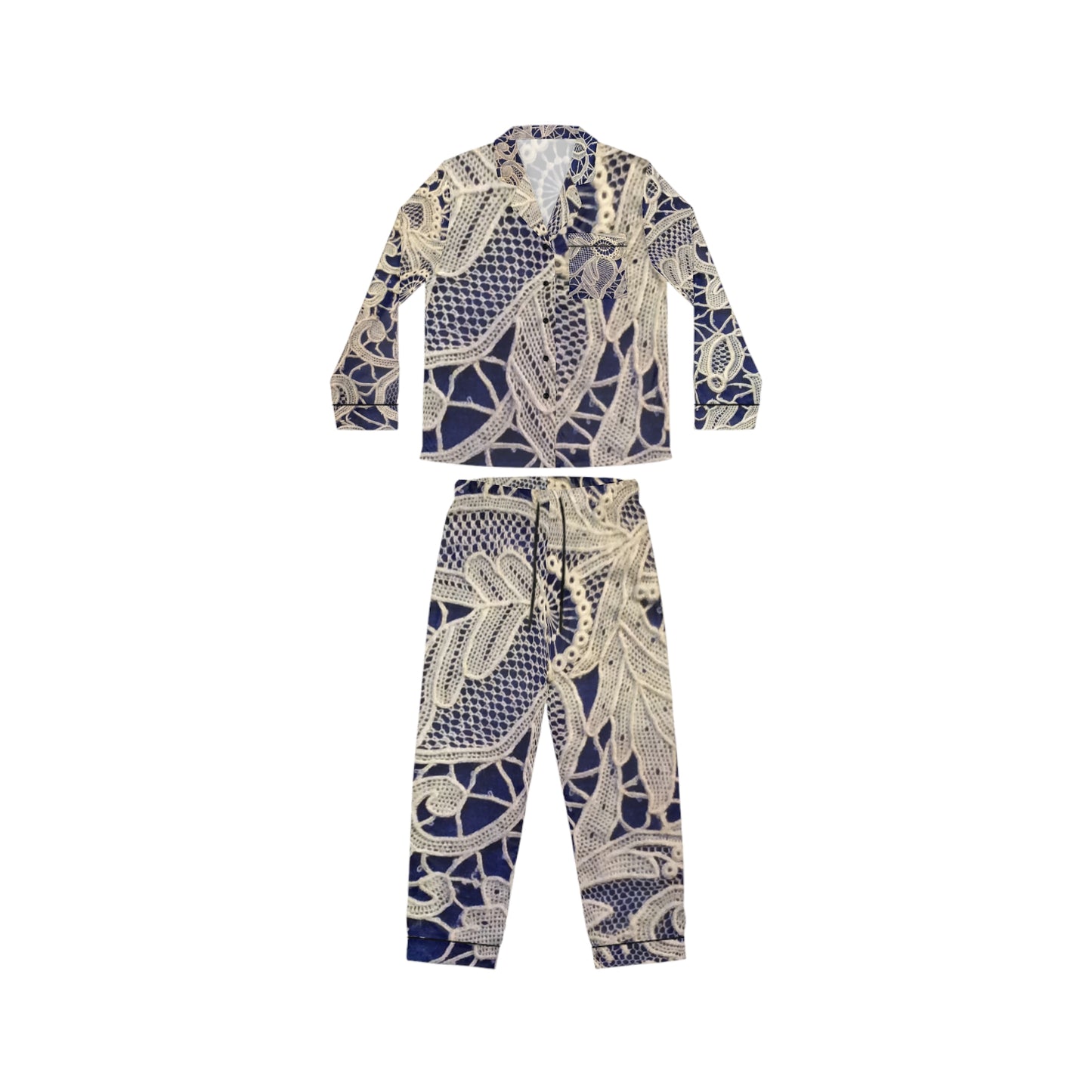 Golden and Blue - Inovax Women's Satin Pajamas