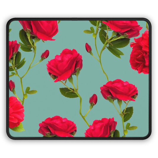 Fleurs rouges et bleues - Tapis de souris de jeu Inovax